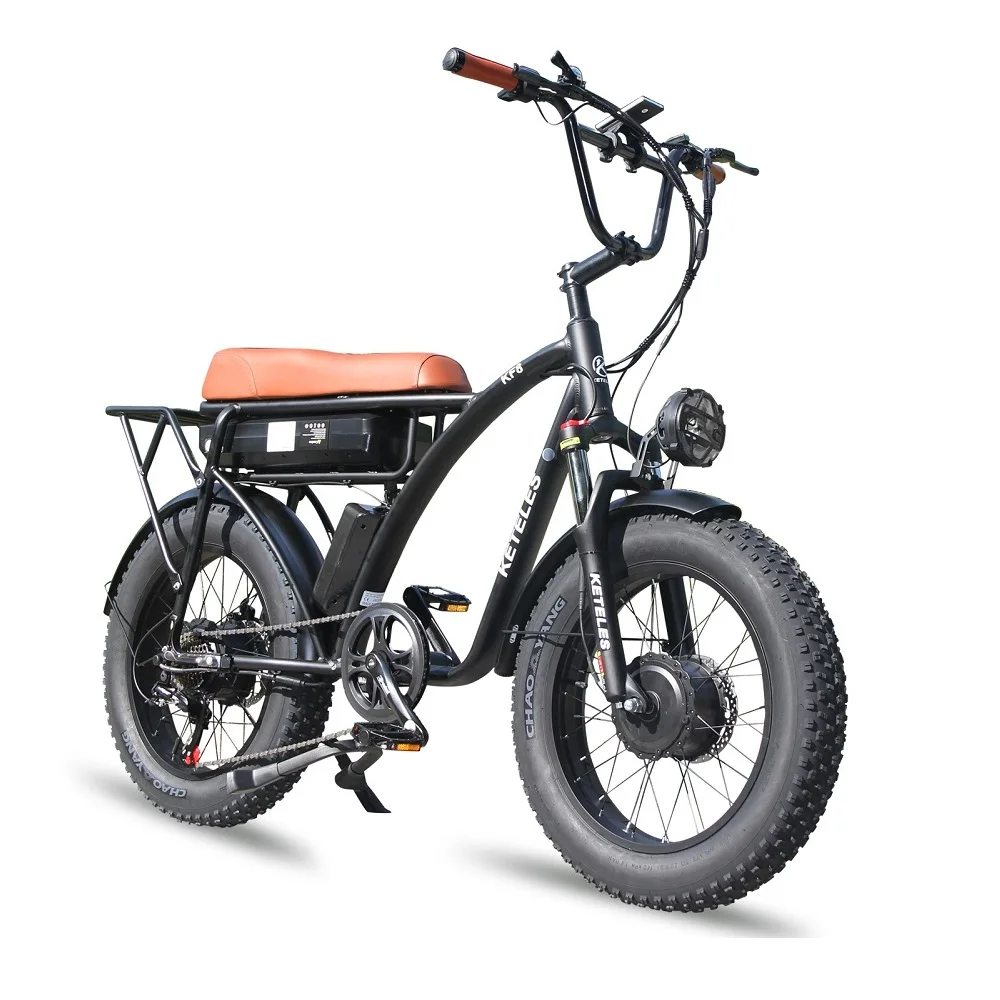 Factory Direct Sale KETELES Dual Motor 350W E Bike 48V 23AH Lithium Battery Electric Bicycle 20x4.0 inch Fat Tire Electric Bike