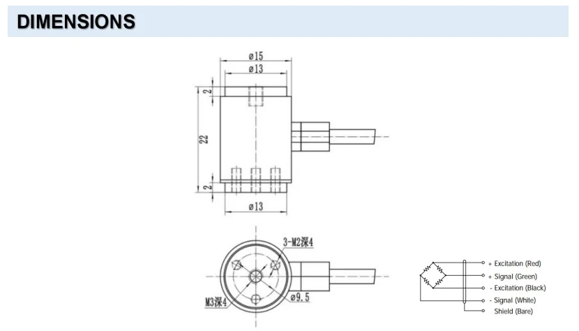 subminiature tension and compression load cell