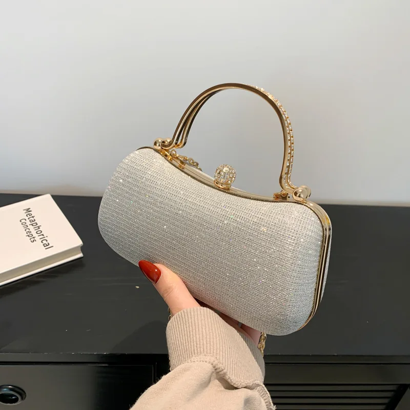 Wholesale Clutch Purses Fashion Sequin Clutches Wedding Evening Purse Dinner Party Bag Gold Chain Prom Evening Bags Sling Bags