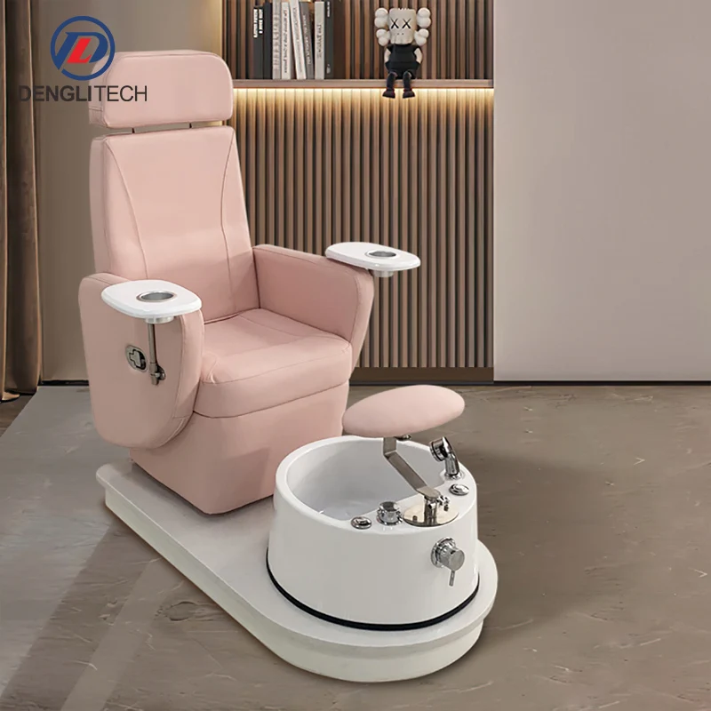 Modern Professional Velvet Pink Electric Pedicure Massage Chair New Design Manicure Foot Spa Pedicure Chair For Nail Salon