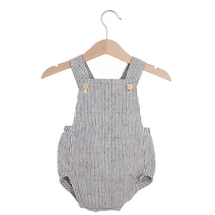 Wholesale Sleeveless baby boys linen romper jumpsuit