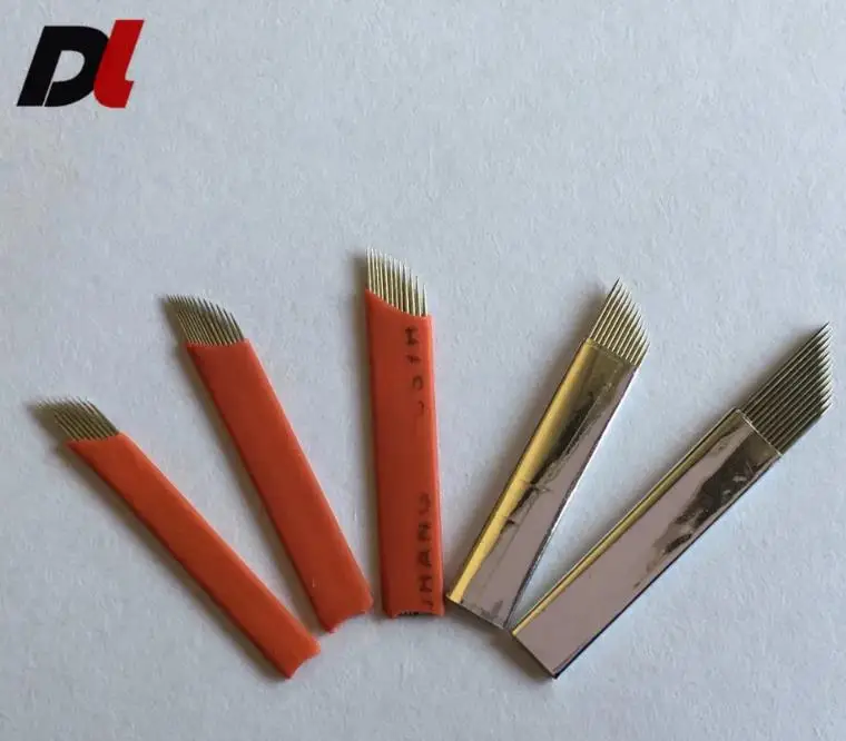Hot Sale 0.18mm 16F/U Gamma Rays PMU Eyebrow Tattoo Microblading Supplies Micro Nano Blade Needle Microblading