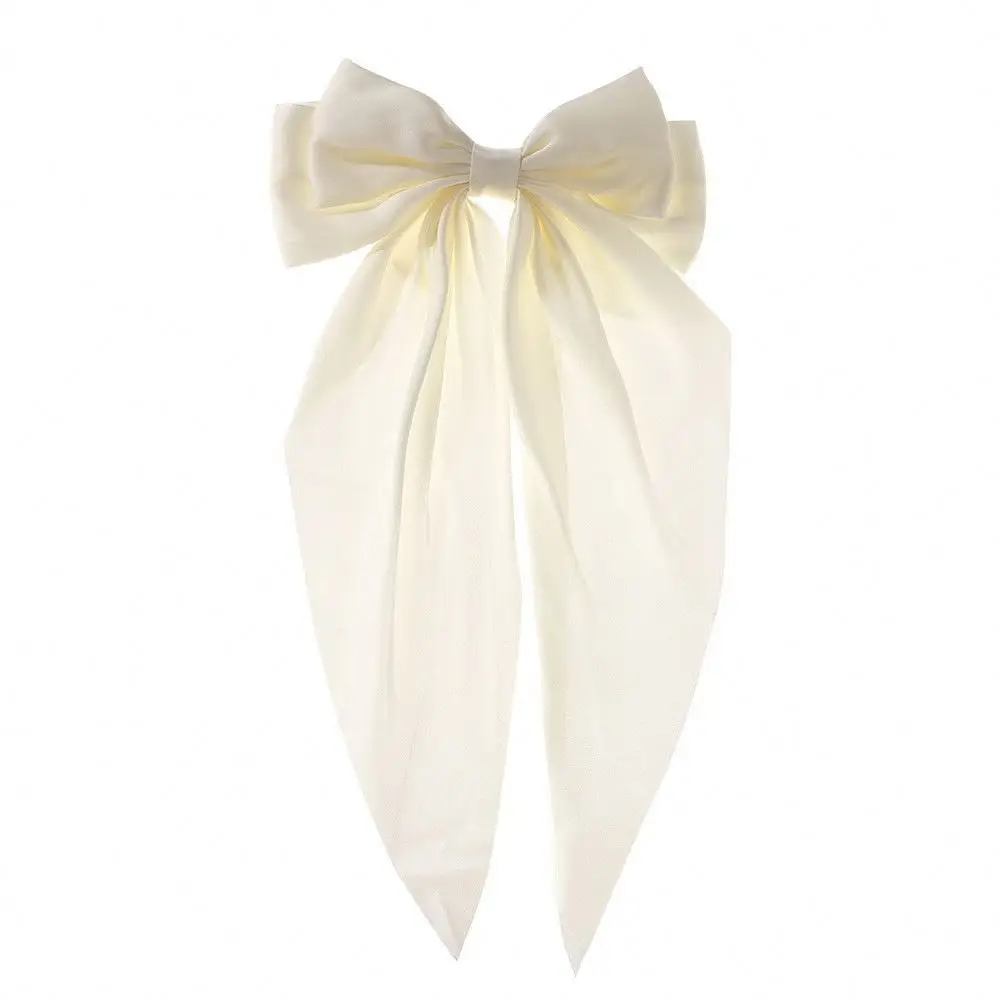 Wholesale lady fashion bow satin ribbon hairpins for women spring clips hair accessory vintage france elegant headwear