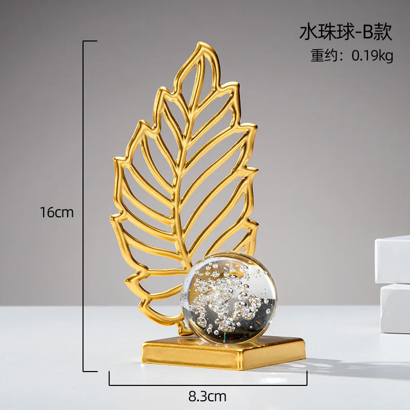 Nordic modern luxury home creative decorations crystal ball ornaments living room metal furnishings accessories