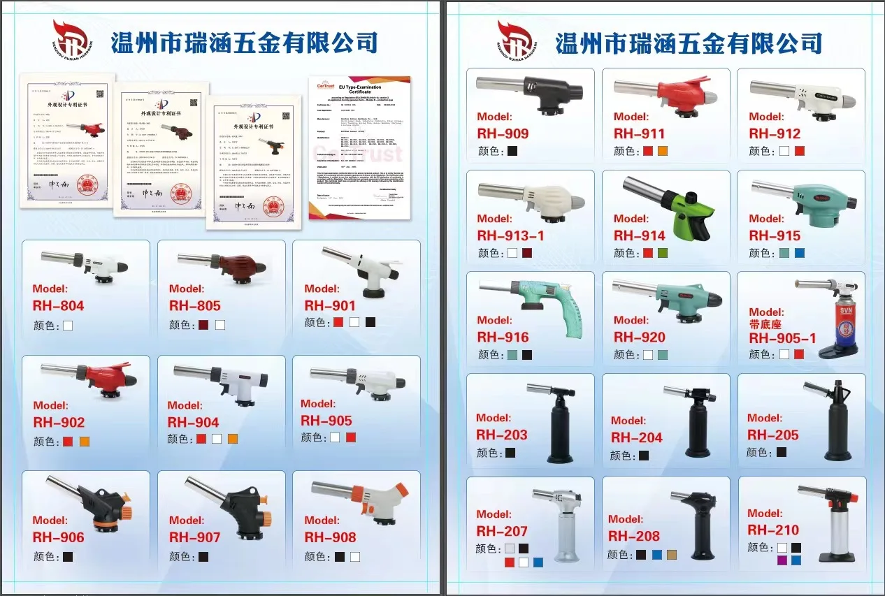 Gas Torch Flamethrower Butane Burner Auto Ignition Camping Welding BBQ Outdoor Flame gun