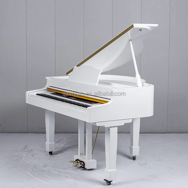 electric grand piano for sale black and white polish piano