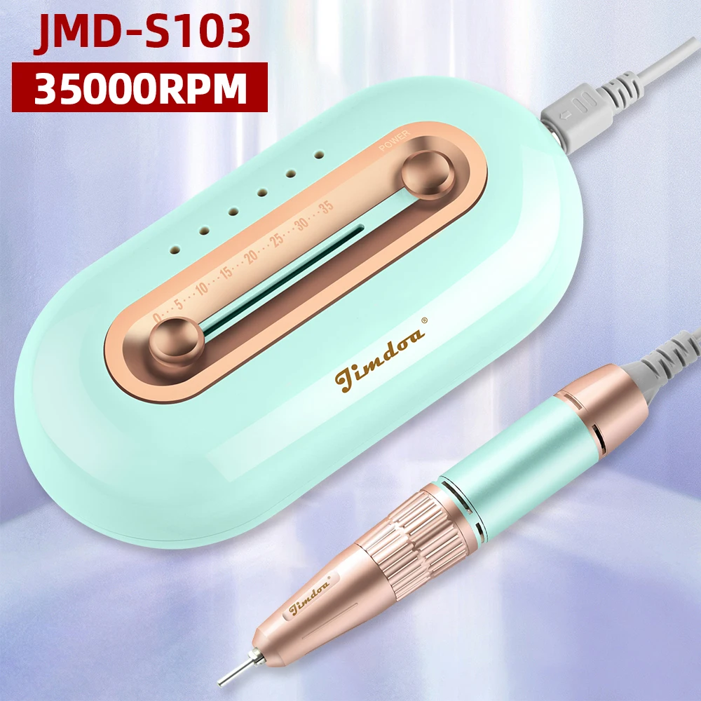 JIMDOA Новый JMD-E103 портативный Фрезер для ногтей, сверлильный инструмент мощный мотор naildrill 35000 об/мин, профессиональный электрический Фрезер для ногтей, сверлильный станок для ногтей