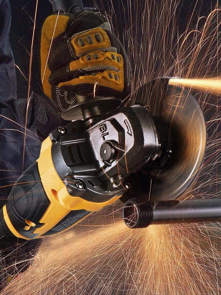 Yofidra 125mm M14 Brushless Angle Grinder 12000Rpm 18V 3 Gears Cordless Electric Impact Grinding Tool For Makita 18V Battery