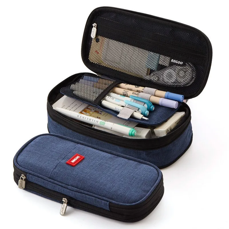 Office College School Large Storage High Capacity Pouch Holder Box Big Capacity Men Pencil Pen Case Bag
