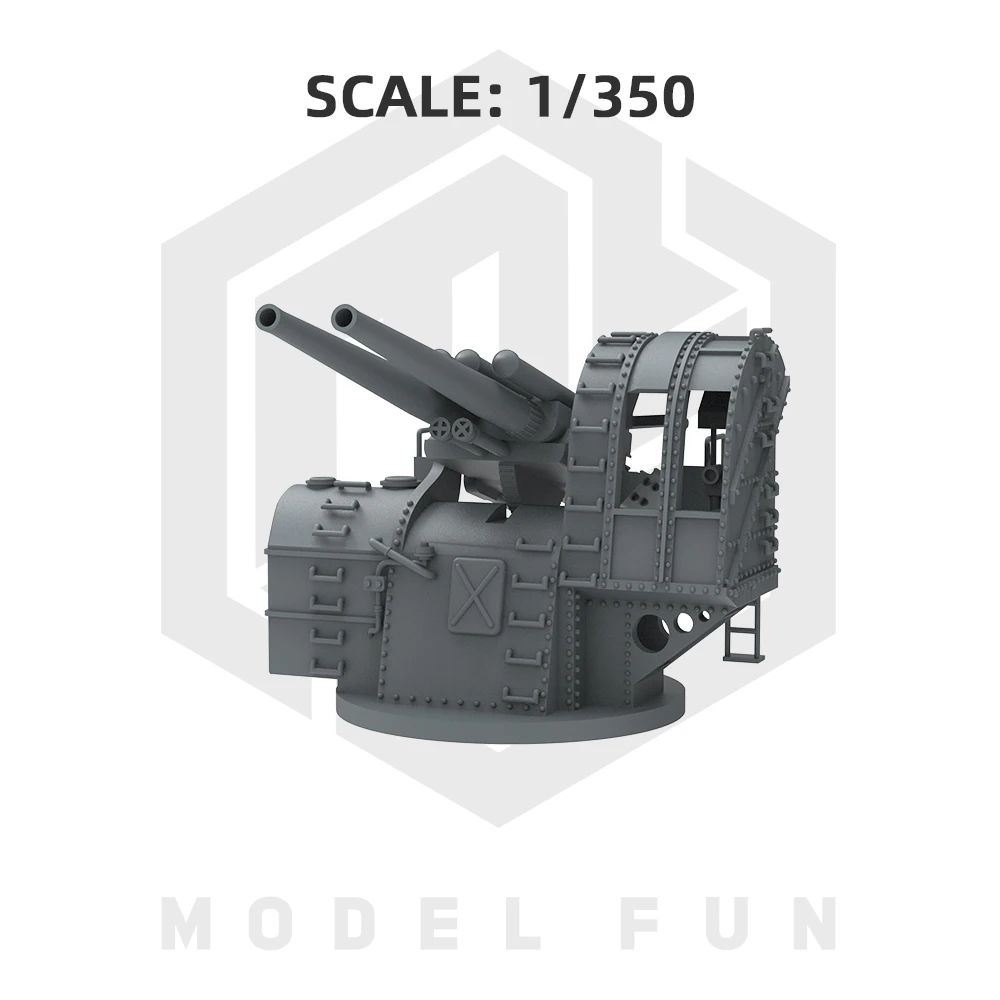 1/350 Type 89 127mm AA-GUN For IJN WARSHIPS 3D PRINTED MODEL NAVY WEAPON MODEL RESIN MODEL MFP35010