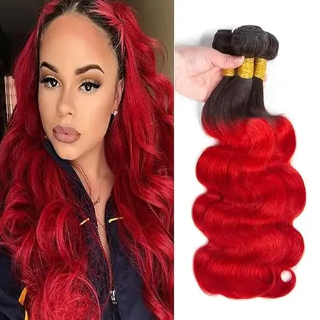 Top Quality Remy Hair T1B-Red Color Straight Curly Wave Bundles 100% Vietnam Human Hair Extensions With The Best Quality
