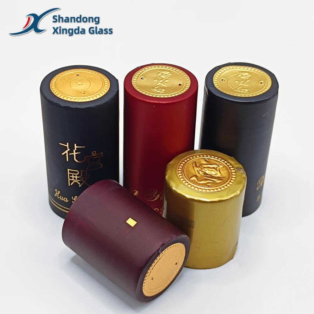 custom wine bottle shrink caps wholesale heat shrink capsules sleeves 30*60mm wine pvc shrink capsule