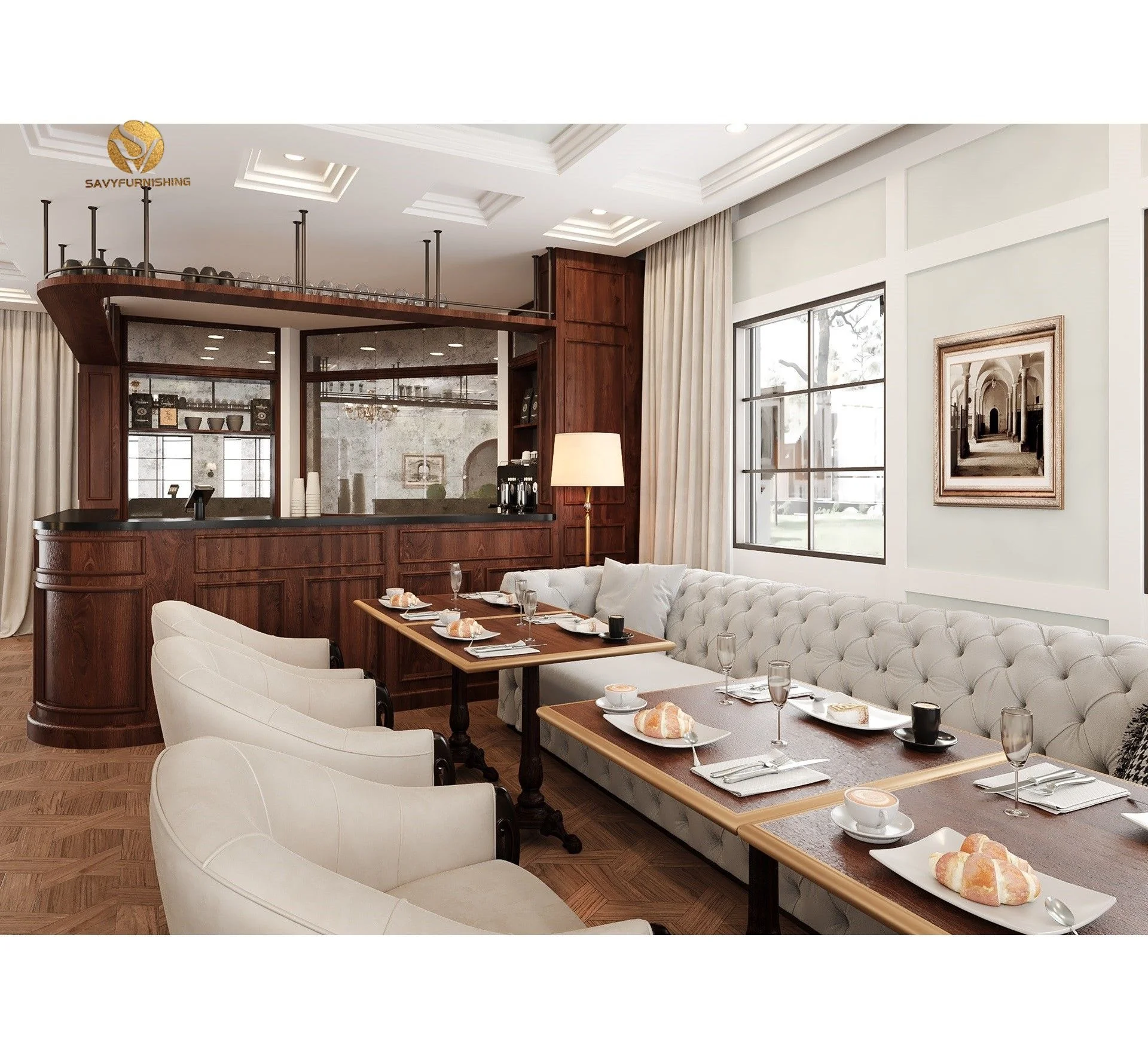 Fine Restaurant Interior Design Elegent Hotel Restaurant Furniture Set Design Modern Dining Event Furniture For Sale