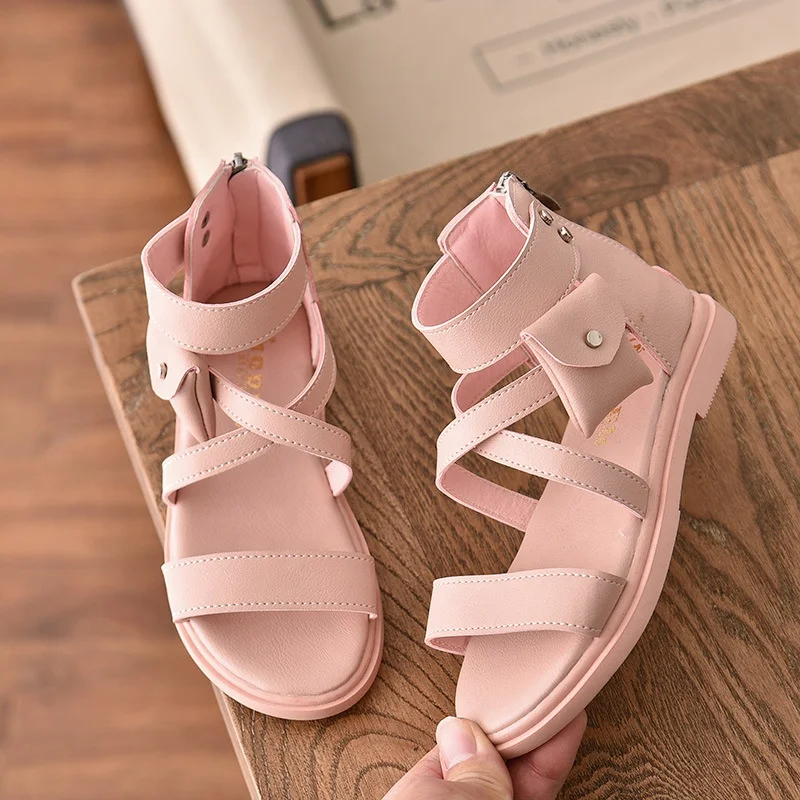 EVERTOP wholesale fashion design non slip high quality kids gladiator sandals for girls
