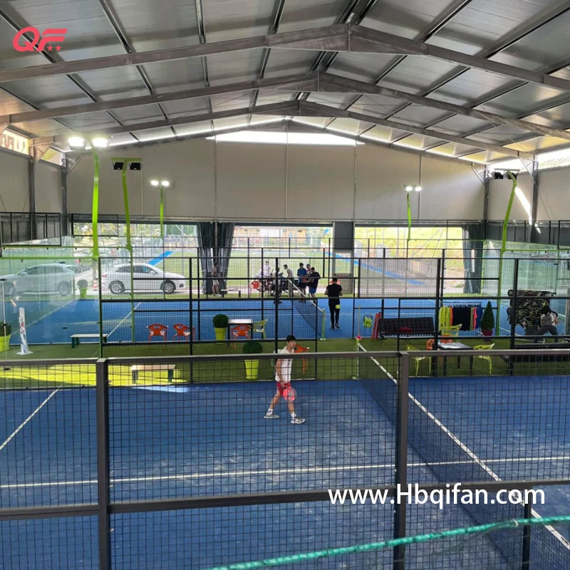 Professional Italian cancah de paddle Tennis Court Panoramic Padel Tennis Court Roof Complete Plus The Ceiling Cover Roof
