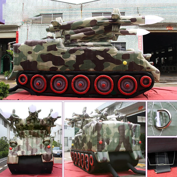 7X2.8X3.8M Inflatable Missile Tank For Decoration Missile Launcher Inflatable Tank Model