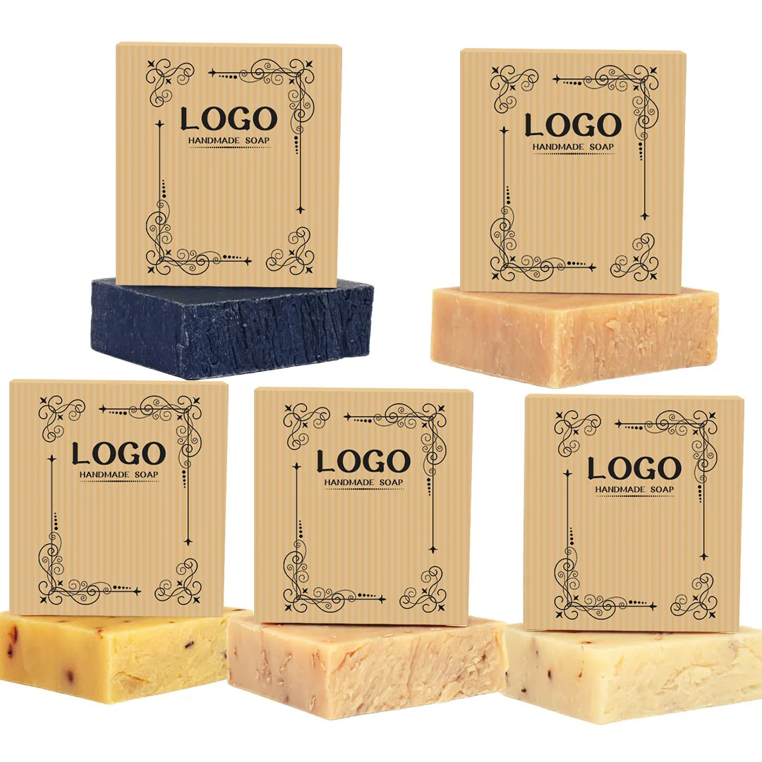 Custom Flavor Goat Milk Organic Hotel Handmade Black Laundry Yoni Bathing Soap Base Whitening Turmeric Packaging Kojic Acid Soap