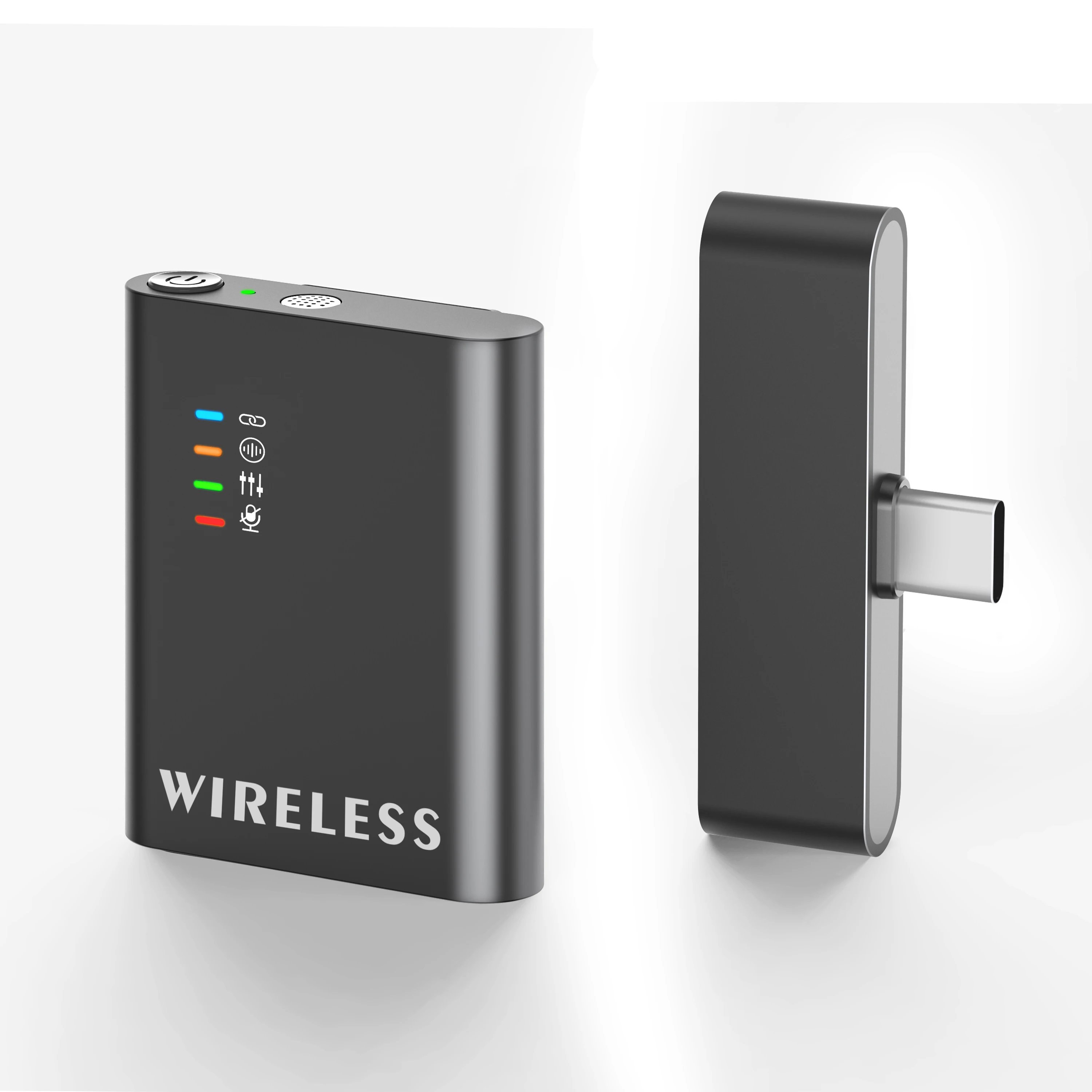 M1S 2.4G Wireless Lavalier Microphone with Transmitter Receiver Audio Video Recording Mic for iPhone Android Live Broadcast Game