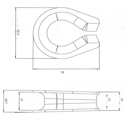 Factory direct supply high quality closed type U-shape 12mm-16mm plastic Rope Thimble