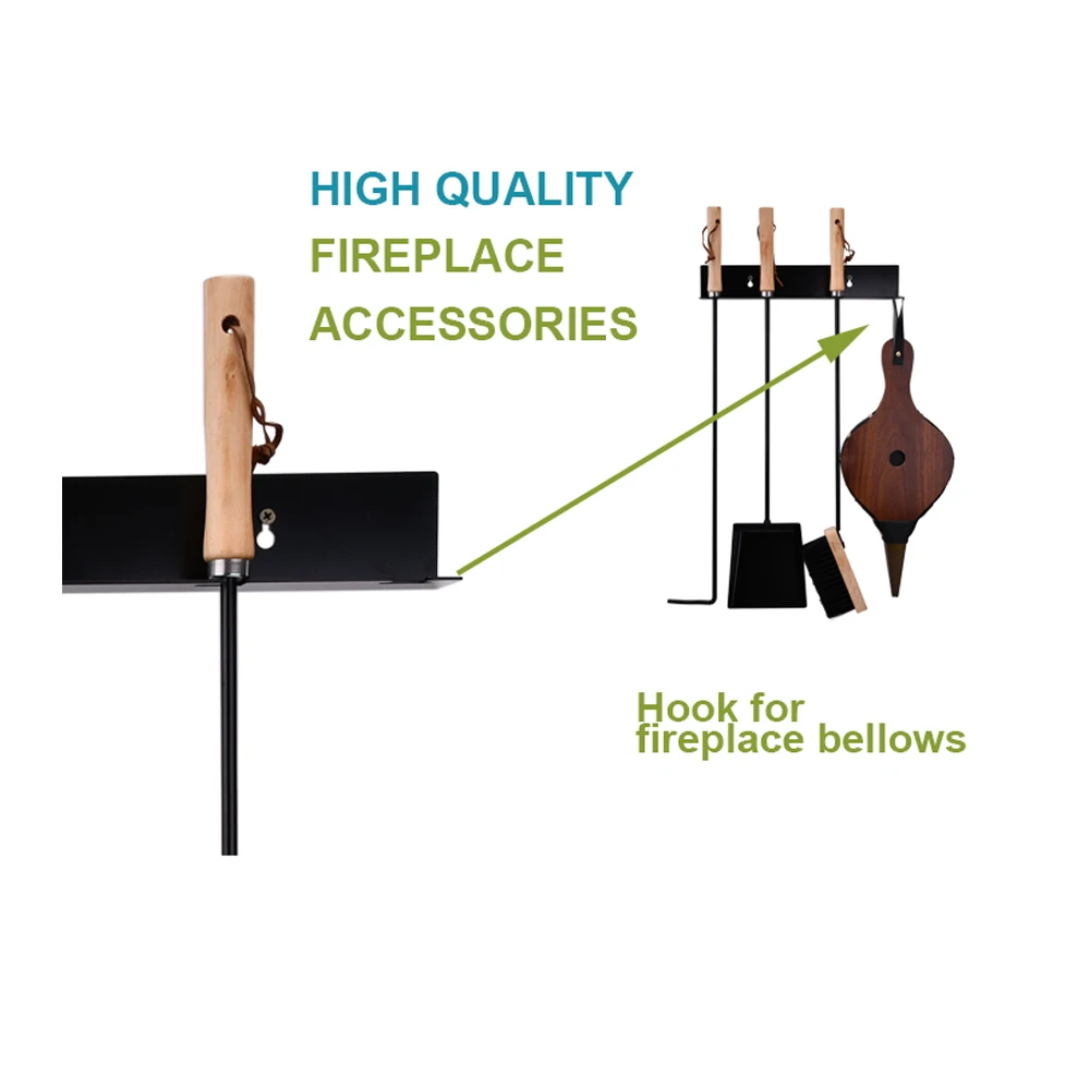 5 piece Metal Cast Iron Indoor Fire Pits Tongs Outdoor firewood  tools  set Fireplace sets Accessories