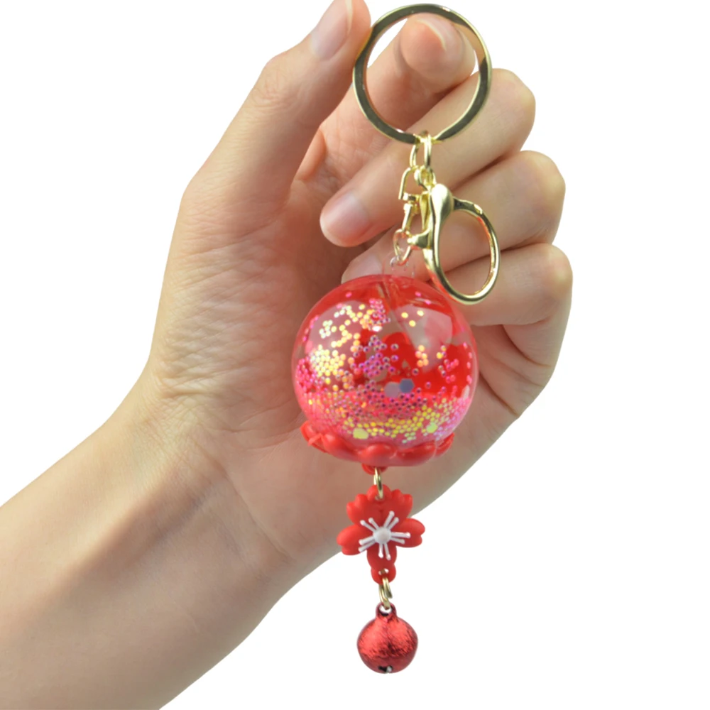 Factory Creative liquid key chain Animals Cartoon 3d Acrylic Keychain Pendant Floating Bottle Bag Key Ring Charms