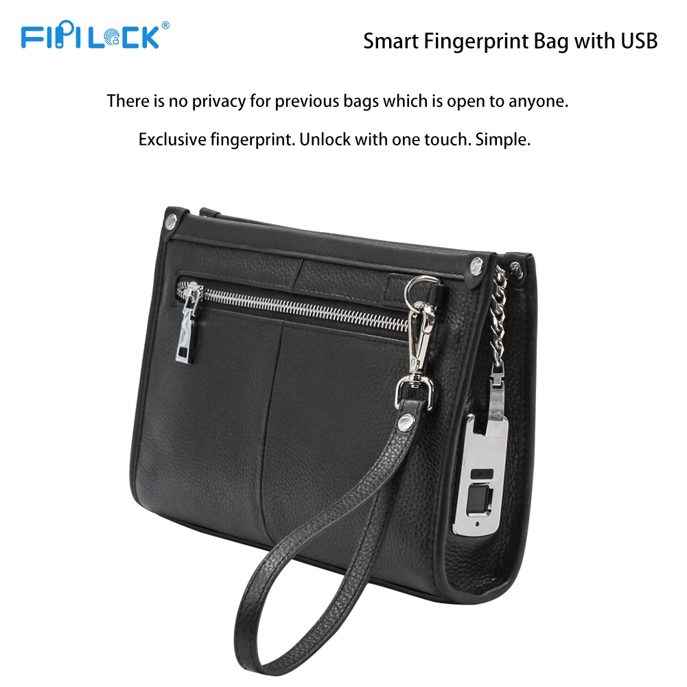 Luxury Genuine Leather Fingerprint Hand Bags Customized 2022 Ready To Ship Man Hand Bag  Other Special Purpose Bags & Cases