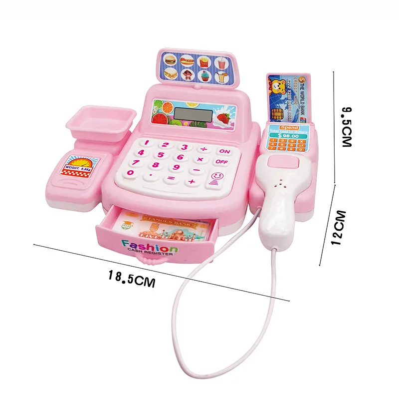 Play Cash Register for Kids Pretend to Play Supermarket Checkout With Light and Sound Electric ATM Gift for Toddlers Kids Toy
