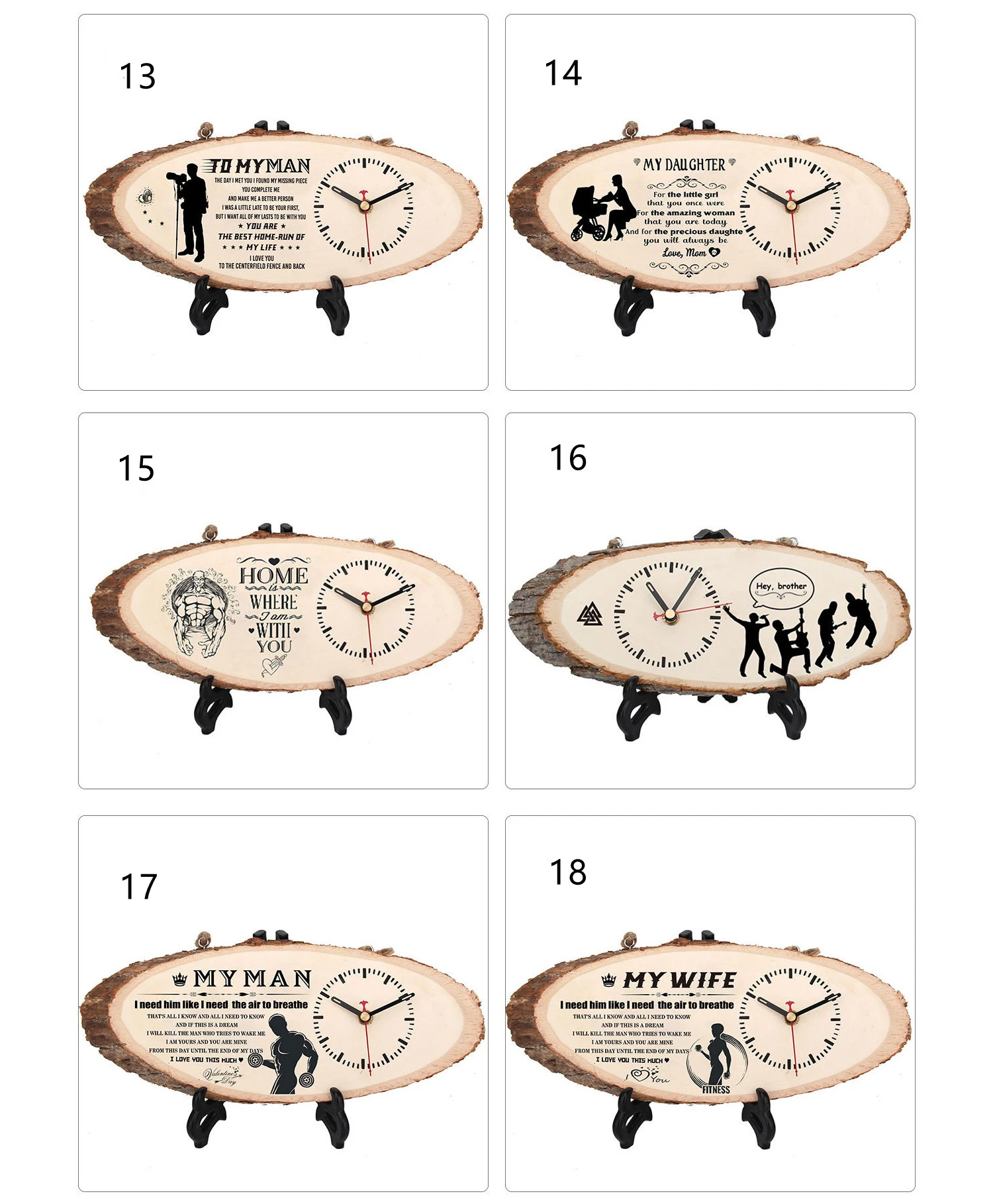 Wholesale/Customized Printing Wood Clock, Home/Office Ornamental Clock,Wooden Decorated Clock