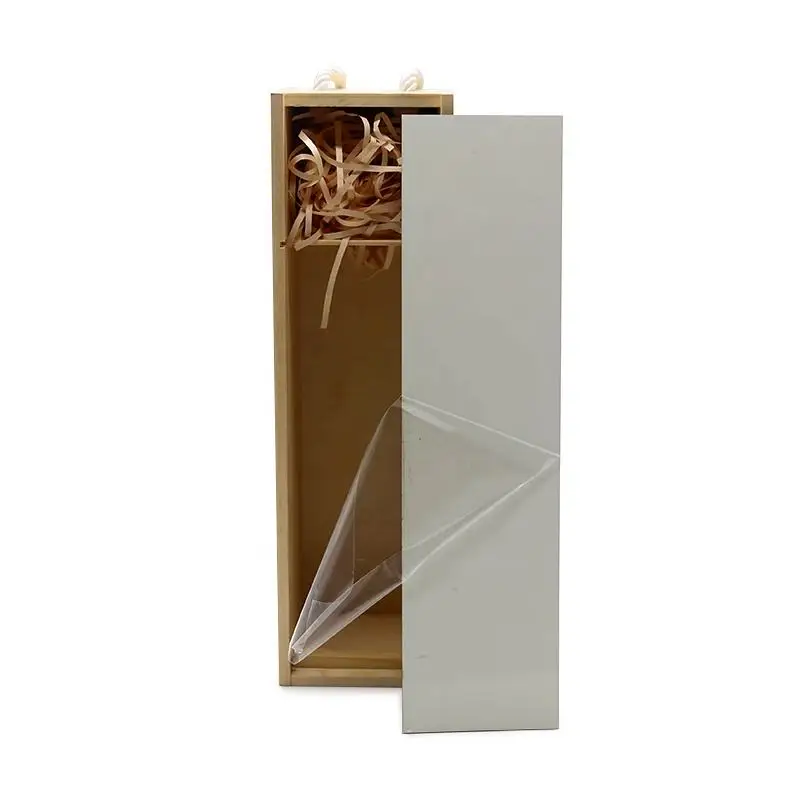 Sublimation premium MDF blank wooden wine gift box hardboard wine storage packaging wood box