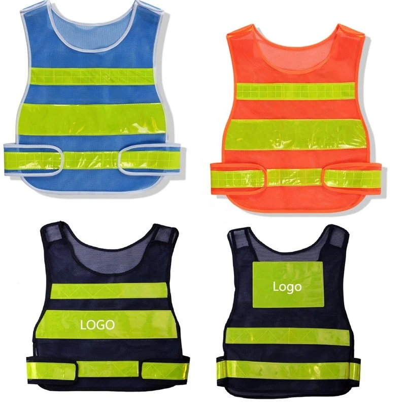 high visibility running airport volunteer class safety vest with custom logo printing