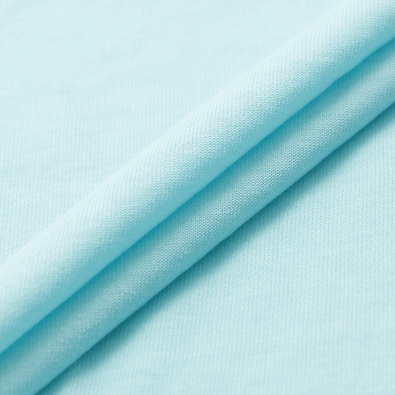 QS3168 высокое качество 85% хлопок 15% нейлон 140 GSM одинарная трикотажная ткань для одежды гладкая и удобная на ощупь