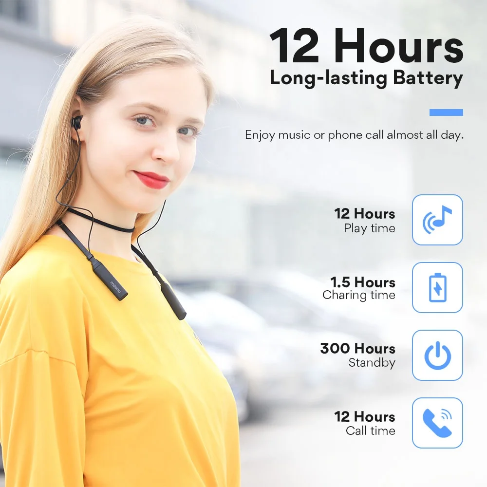 Heavy Bass Neckband Earphone With Mic Sport Headphone Noise Cancelling Headset