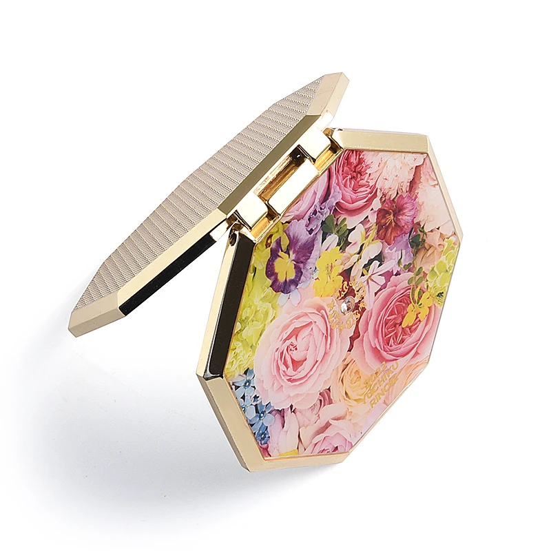 Sublimation Blank Compact Flexible Pocket Mirrors Cosmetic Flower Make up Small Hand Mirror