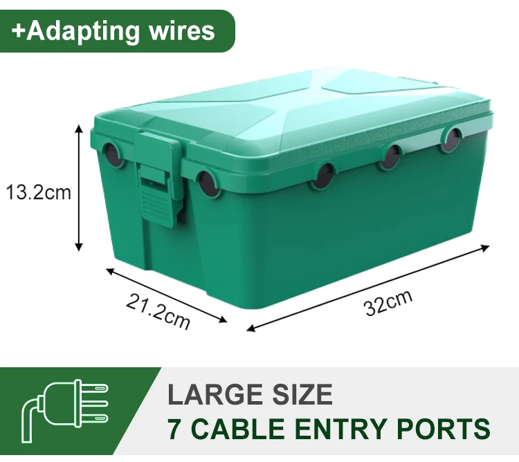 Factory Prices PP Plastic 330*215*132mm Electrical Junction Box Outdoor Extension Cord Connection Box for Holiday Light