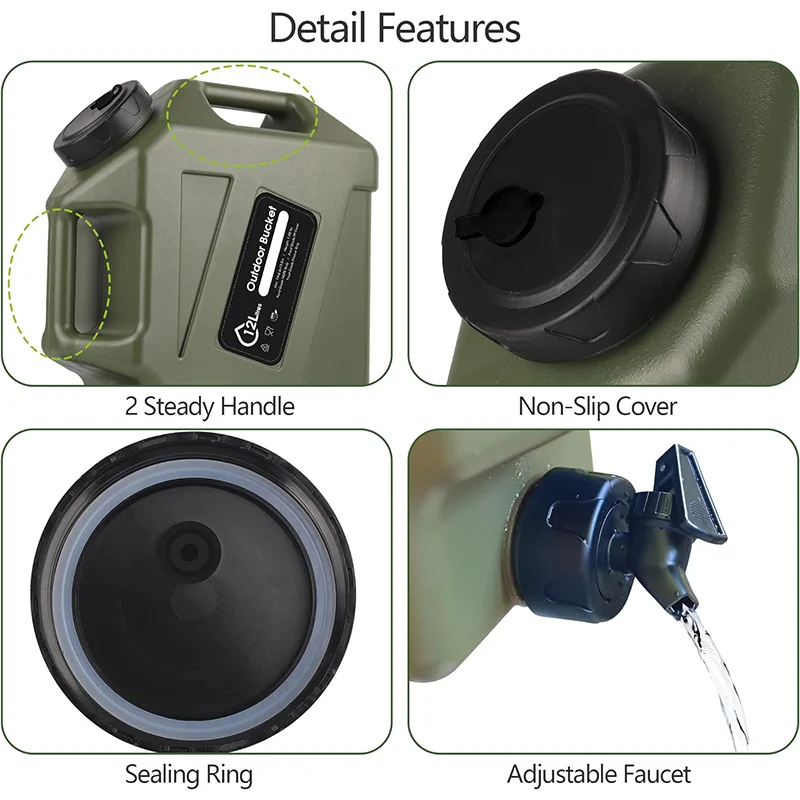 Factory Cheap Price 3.2 Gallon Water Jug  Portable Water Bucket Hiking Backpack Portable Water Storage Tank