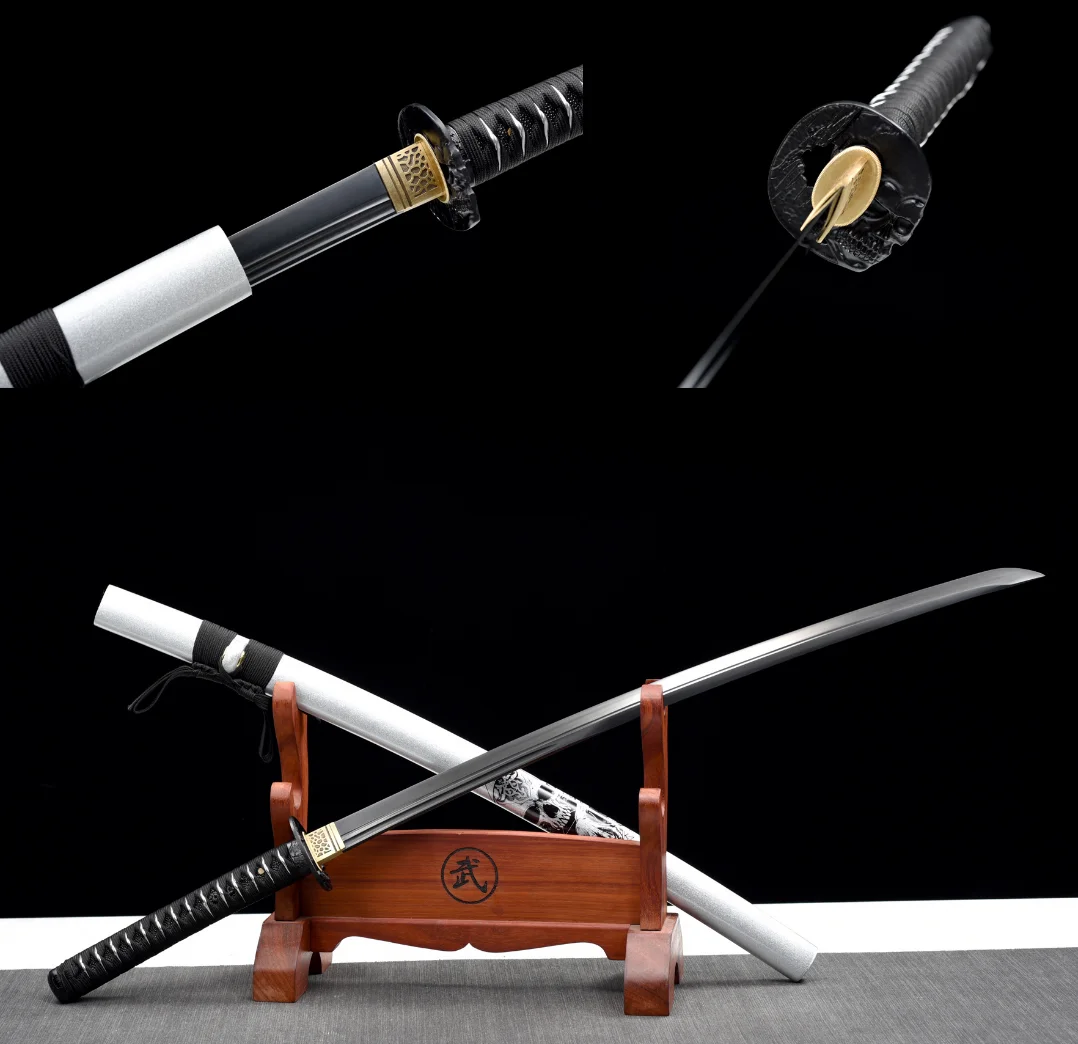 Heat Tempered Handmade Forged Authentic Real Japanese Samurai high Carbon Steel Katana sword for Full Tang