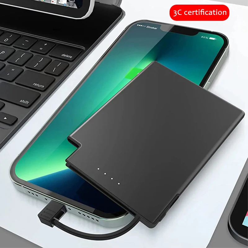 5000 Mah Ultrathin Batterie Mobile Slim 5000Mah Power Bank Customizable logo Powerbank For Iphone and Android