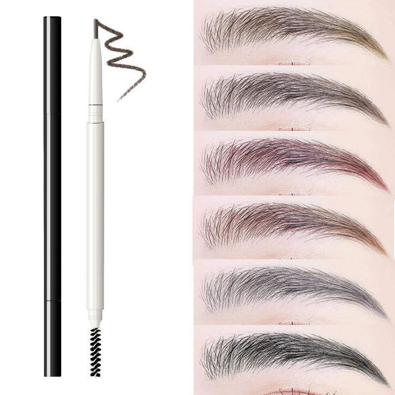 Cosmetic Makeup 2 in 1 Micro Eyebrow Pencil Eyebrow Enhancer Waterproof Mineral Eye Accept Small Orders Waterproof,Long Lasting