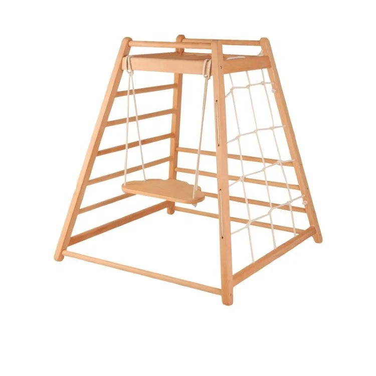 High Quality Multi-function Wooden Mall Indoor Playground Kids 3 in 1 Slide for Home