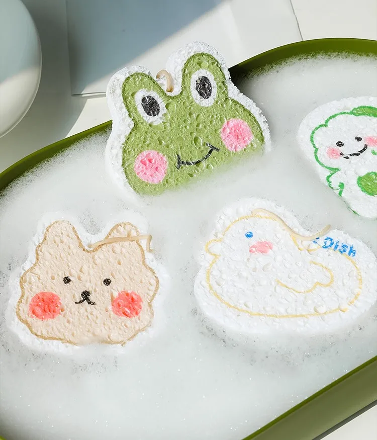 Natural Biodegradable Eco Friendly Dish Washing Kitchen Kitchen Compressed Cellulose Cleaning Sponge