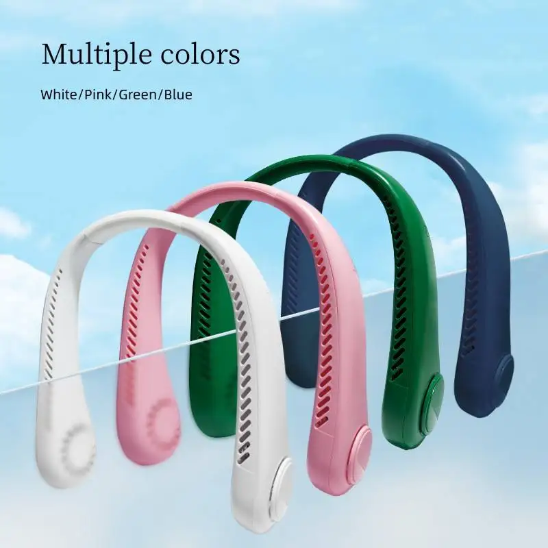 Factory outdoor mini fan air cooler rechargeable wearable portable handheld neck fan for office household