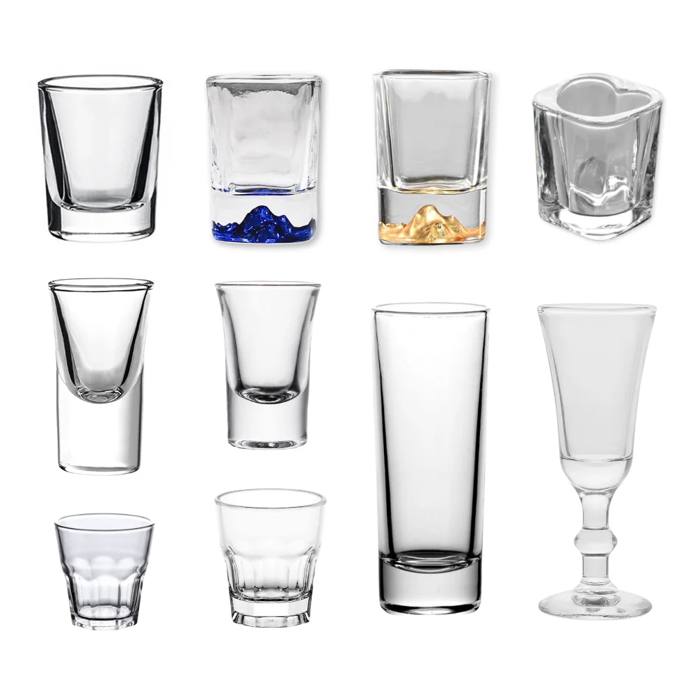 Wholesale High Quality Sublimation Bar Thick Bottom Custom Logo Cheap Spirit Brandy 4 set whisky tequila Glass Cup Shot Glass