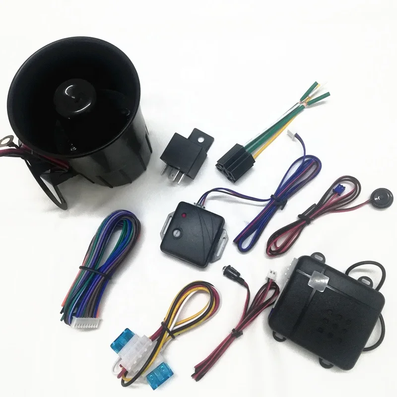 big siren quality Easy install Alarms car Vehicle  alarm manual 4  buttons remote car alarm system