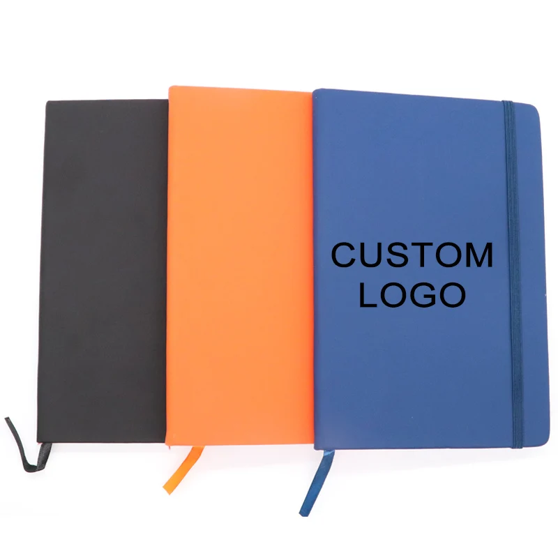 2023 Hot Selling  Free Sample Cheap Promotional Hardcover A5 Size Pu Leather  Notebook With Customize Logo
