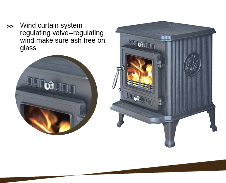 China Supply High Quality Cast Iron Wood Burner Godin Stove With Oven Firewood