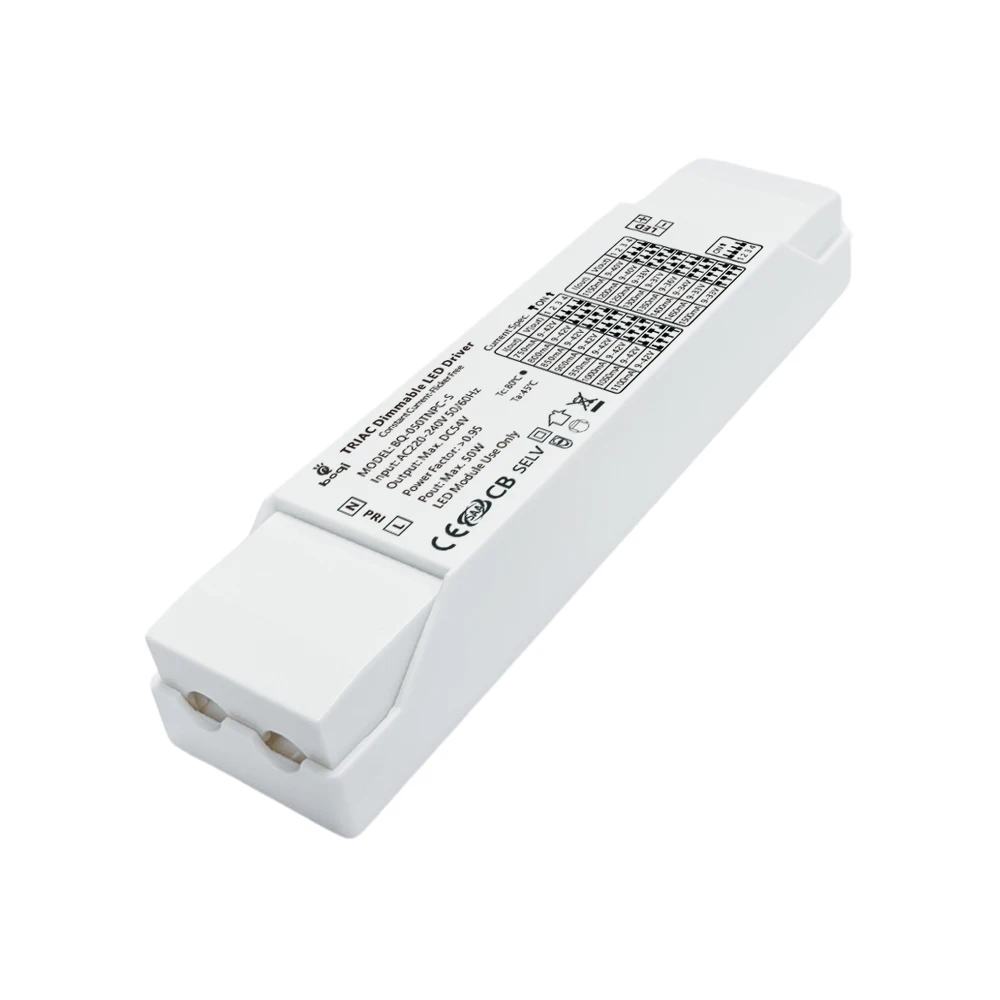 CE RoHS TRIAC And Phase Cut Dimmable LED Driver 7W 9W 12W 15W 20W 30W 40W 50W DIP Set 750mA to 1500mA Constant Current