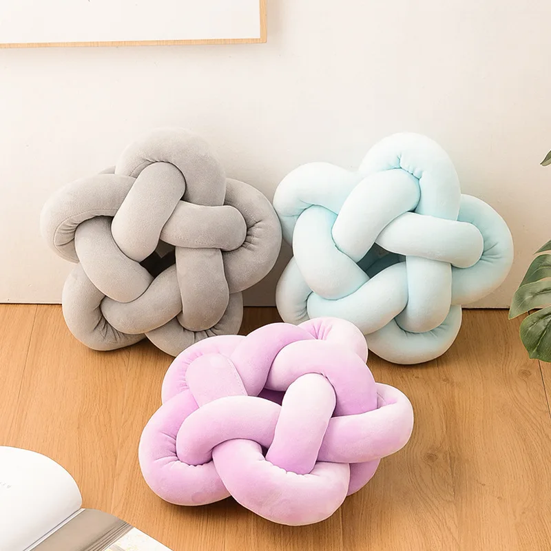 Korean Style smart Plush embroid sleep aid smart Waist Cushion Decors  Ball Star Knot Pillows
