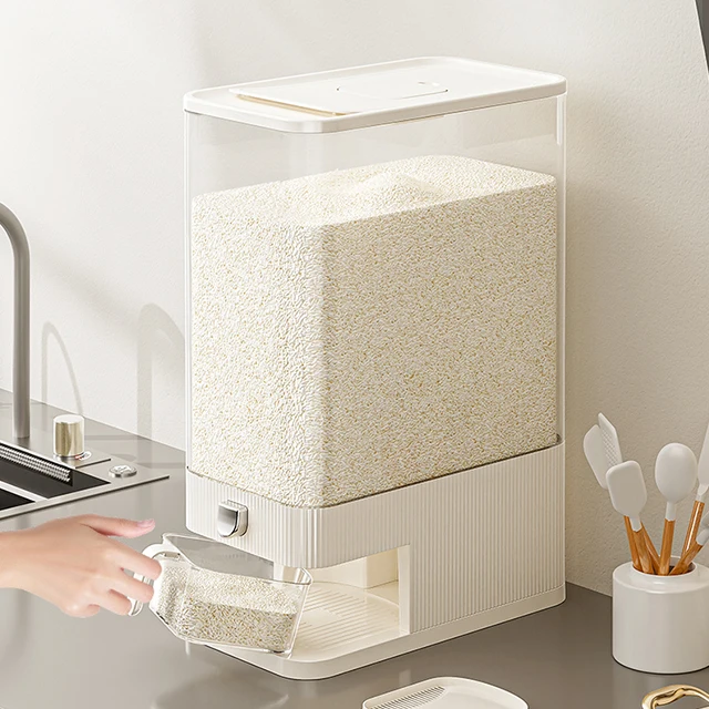 Rmier 10Kgs Capacity Factory Pressed Rice Drum Moisture-proof Seal Storage Container Multigrain Rice Tank