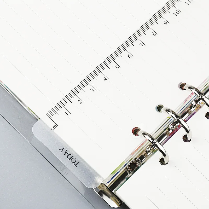 Custom Logo 30cm Plastic Planner Ruler Pagefinder Drawing Tool Scribing Scale A5A6A7B5A4 Loose Leaf Book Ruler Measuring Tool
