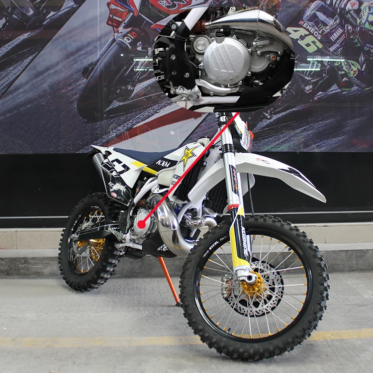 Wholesale double disc brake water cooled engine chain drive off road 2 stroke 300cc dirt bike